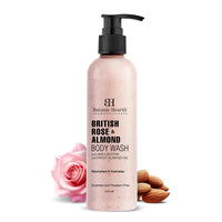 Botanic Hearth British Rose & Almond Body Wash with Shea Butter | Moisturizing Body Wash Shower Gel for Softer, Smoother Skin | Sulfate & Paraben Free | for Women & Men | 245ml
