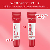 Dot & Key Gloss Boss Lip Duo | Strawberry Crush SPF 50 Lip Balm 12gm & Cocoa Mint SPF 50 Lip Balm 12gm | Sun Protected Tinted Lip Balm for Women | Fades Pigmentation | Moisturizes Dry & Flaky Lips