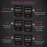 Mancode Brighten My Skin Facial Kit for Men - 2 x 58 G (Pack of 2) | Salon-Like Glowing Skin in 6 Easy Steps | Improves Texture | Instant Glow | Suitable for All Types