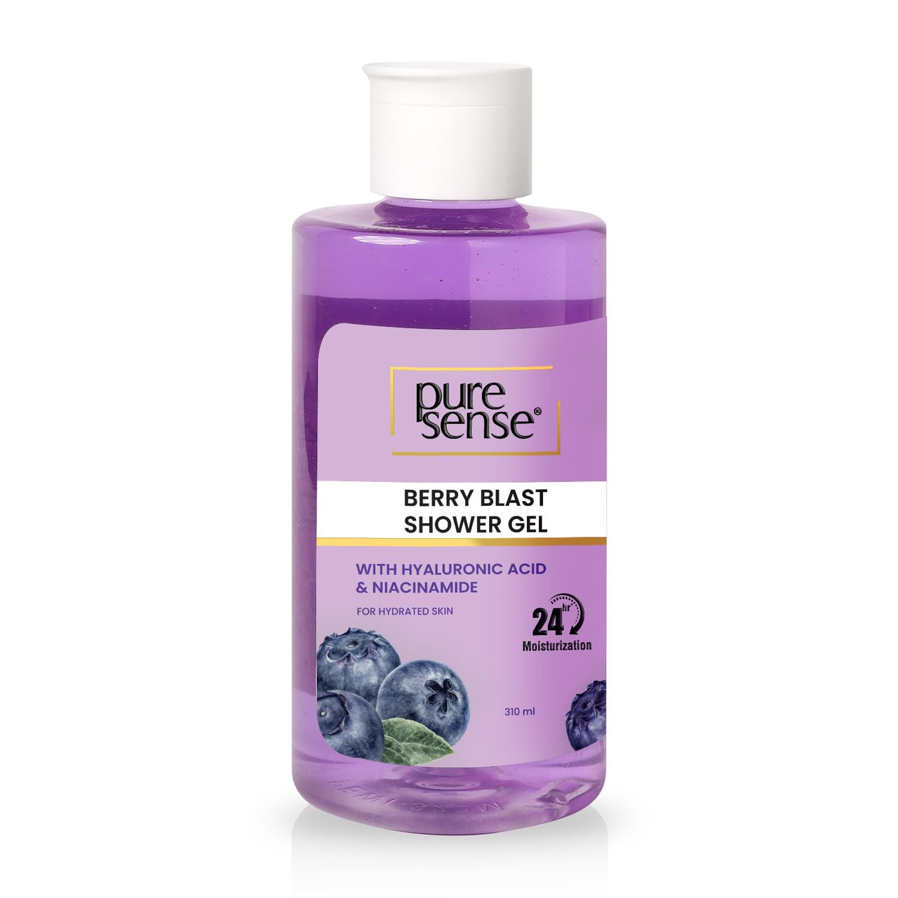 PureSense Hyaluronic Acid + Niacinamide Berry Blast Body Wash Shower Gel | Deep Clean & Intense Hydration | Help Reduce Flakes & Itchiness | For Dry Skin | No Paraben | For Men & Women | 310ml