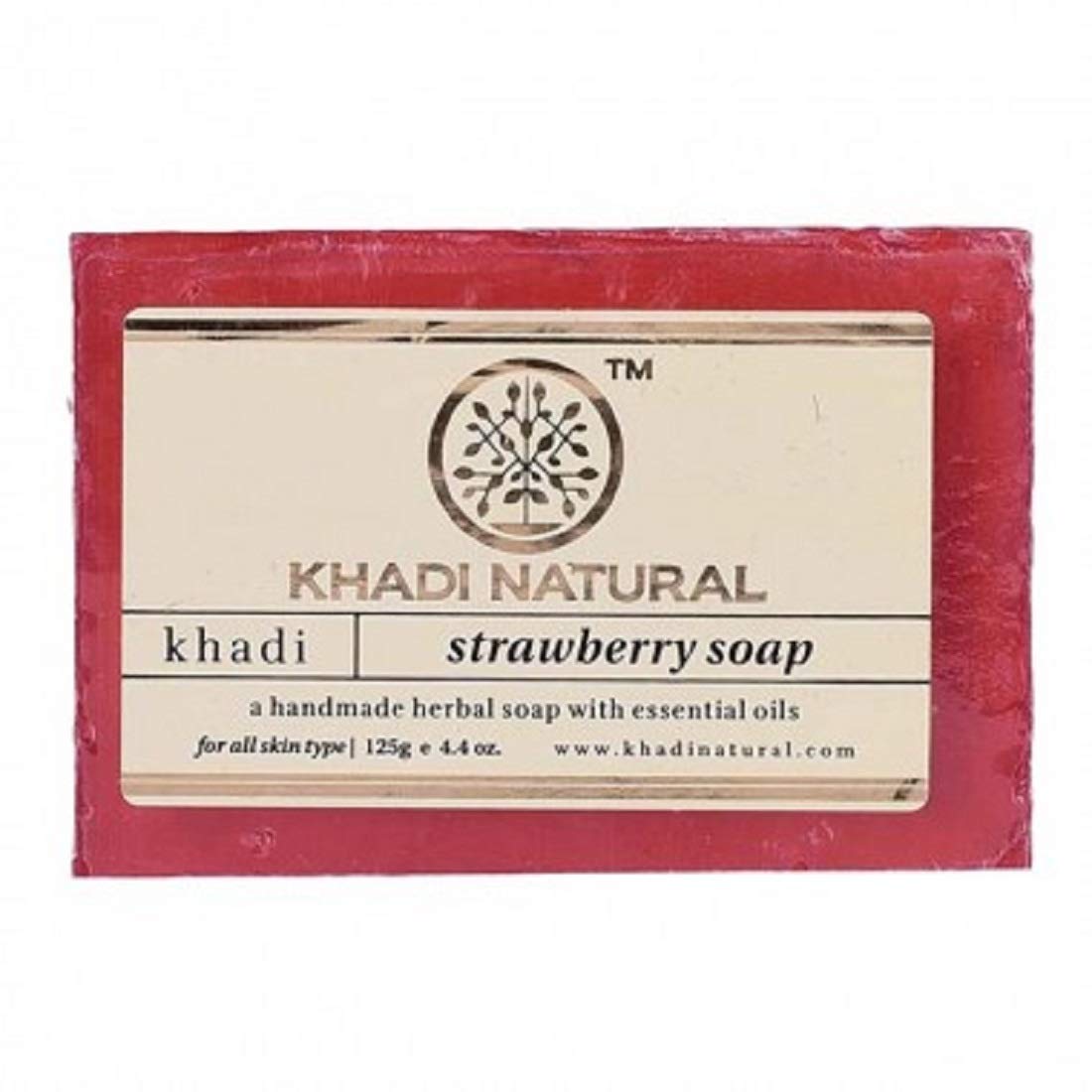 Khadi Natural Strawberry Handmade Soap | Handmade Bathing Soap |Restore skin's moisture|Exfoliates skin tissues | Suitable for All Skin Types|Pack of 5 (100gm*5) (500gm)