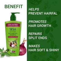 SESA Ayurvedic Hair Oil 200Ml + Anti Hairfall Shampoo 500Ml Combo Pack Control Hair Fall Nourishes Scalp Help Hair Growth For Men & Women