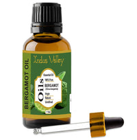 Indus Valley 100% Pure Natural & Organic, Undiluted Bergamot Essential Oil & Glass Dropper for Skin, Hair Care -15ml