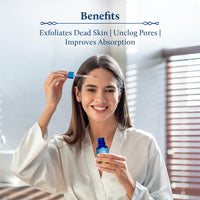 Blue Nectar AHA Exfoliator for Face with Plant Based Glycolic Acid from Sugarcane for Deep Exfoliation | AHA Peeling Solution Exfoliating Face Serum for Blackheads & Tan Removal |10 Min Facial Exfoliation (14 Herbs,30ml)