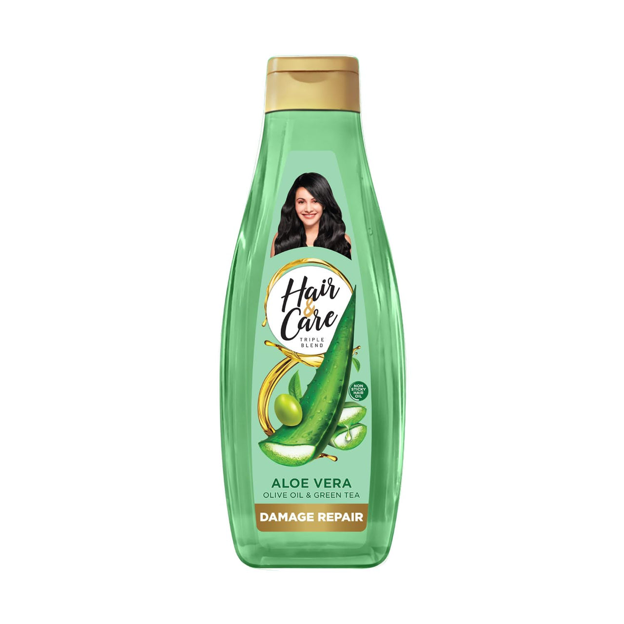 Hair & Care Damage Repair Non-Sticky Hair Oil with Aloe Vera, Olive Oil & Green Tea, 500 ml