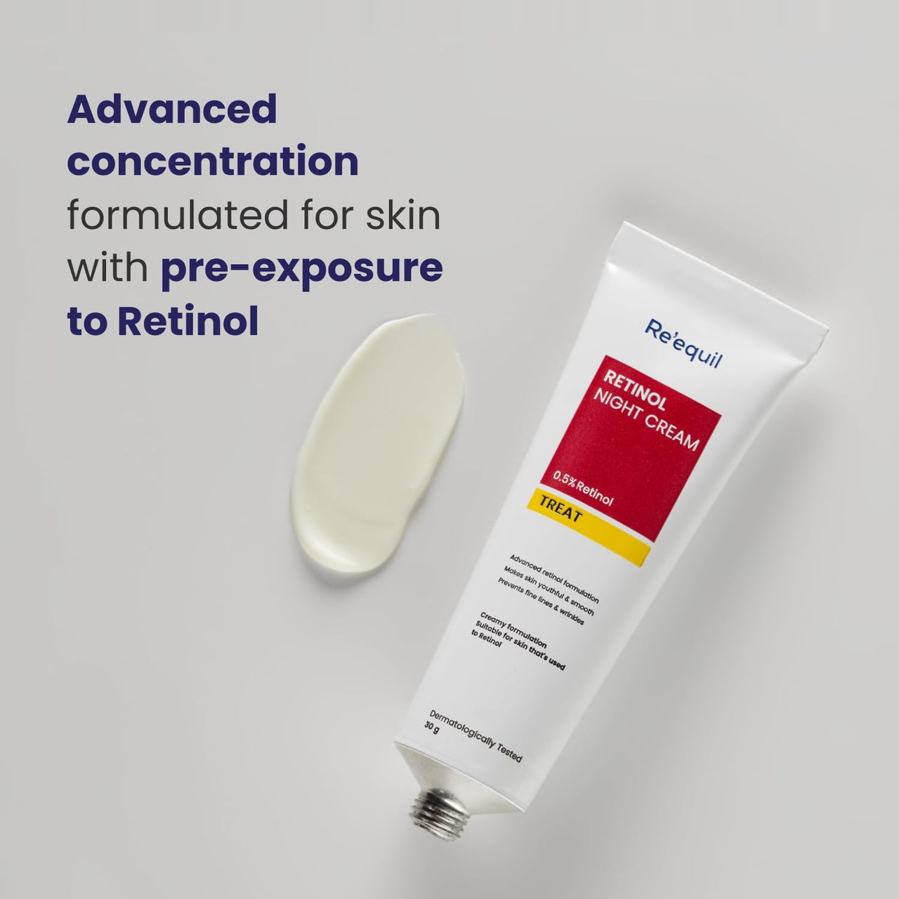 RE' EQUIL 0.5% Retinol Night Cream | Makes Skin Youthful & Smooth | Prevents Fine Lines & Wrinkles | Unisex | All Skin Types | 30G