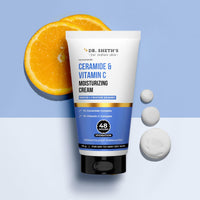 Dr. Sheth's Ceramide & Vitamin C Moisturizing Cream|For Dry To Very Dry Skin|Brightens & Strengthens Skin Barrier|48Hr Deep Hydration|Non Sticky|Biomimetic Ingredients|For Men & Women's |50G