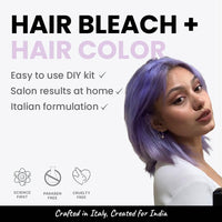 2.Oh! Italian-Lavender Hair Color DIY Kit | Semi-Permanent Color + Bleach for Highlights | With Plex & Argan Oil | Lightening Kit for Women & Men