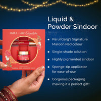 Parul Garg Beauty Signature Sindoor Pack - Deep Maroon Red | Liquid & Powder | Smudge-Proof & Long-Lasting | Intense Pigment | Easy Application | Perfect For Brides & Festivals, 1 count
