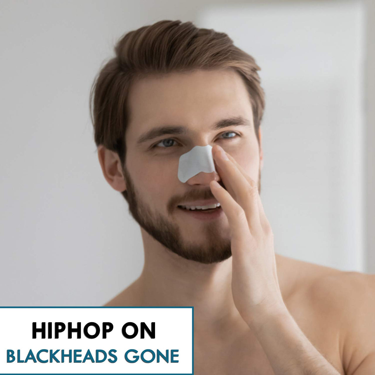 Hip Hop Skincare Charcoal Nose Strips for Men - Blackhead Remover (3 Strips), blue (Pack of 2)