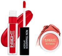Insight Cosmetics Insight Non Transfer Lip Color Matte Texture12Hrs WaterproofTrue ColorSmudge Proof Paraben Free 100% Veg, 4ml(LG40-06) Crème Blusher, Face Makeup, Soft Salmon, 3.5 gm(B-02=01)
