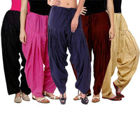 Pistaa's  Women's  Regular Fit Patiala Bottom (Multicolor, Free Size, Pack of 5)