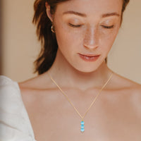 Aquamarine necklace for women, blue crystal necklace as inspirational gifts for girls, march birthstone necklace moonstone aquamarine jewelry healing gifts for women blue aquamarine