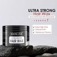 Mancode Ultra Holding Hair Wax for Men 100ml | Matte Look with 24 hrs Strong Hold Level 7 | Matte Finish & No Greasy Residue Styling Hair Wax 100gm