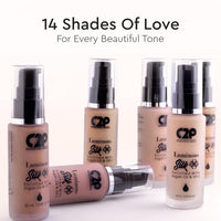 C2P Pro Luminous Silk Liquid Foundation For Women Face Makeup LIGHT 03, 30 ml | High Coverage For Dry Oily Combination Natural Glowing Skin | Waterproof Long Lasting | Argan Oil & Vitamin E