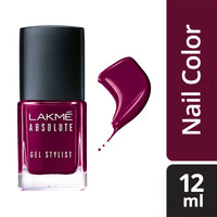 Lakmé Absolute Gel Stylist Nail Color & Absolute Gel Stylist Glossy Finish Nail Color Combo,12 ML