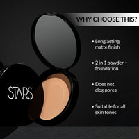 Star Cosmetics Photo Fix Matte Finish 2 In 1 Powder Foundation Personal & Professional Long Lasting Water Proof Highly Pigmented Full Coverage Face Make Up Foundation For All Skin Types (Vanilla) 9g