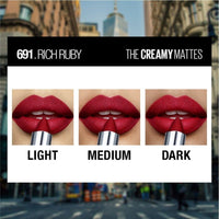 Maybelline New York Matte Lipstick, Intense Colour, Keeps Lips Moisturised, 691 Rich Ruby, Color Sensational Creamy Matte Lipstick, 3.9g
