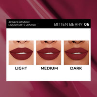 SOKU Always Kissable Long-Lasting Matte Liquid Lipsticks for Women Waterproof, Smudge-Proof | Lightweight Vegan Formula with Vitamin E | Smooth Application, Rich Colour (Bitten Berry-06) - 4.5 ml