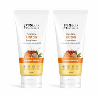 Globus Naturals Pure Glow Ubtan Face Wash, Enriched With Saffron & Milk, For Radiance & GLow, Natural, Gentle & Mild, Suitable For All Skin Types, 75 gm (Pack of 2)