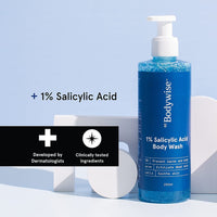 Be Bodywise 1% Salicylic Acid Body Wash & 2% Salicylic Acid Face Wash | With Allantoin & Chamomile Extract | Deep Cleanses Skin & Prevents Acne | Paraben & SLS Free | 350ml