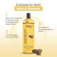 Rey Naturals Cold Pressed Castor Oil, 200ml