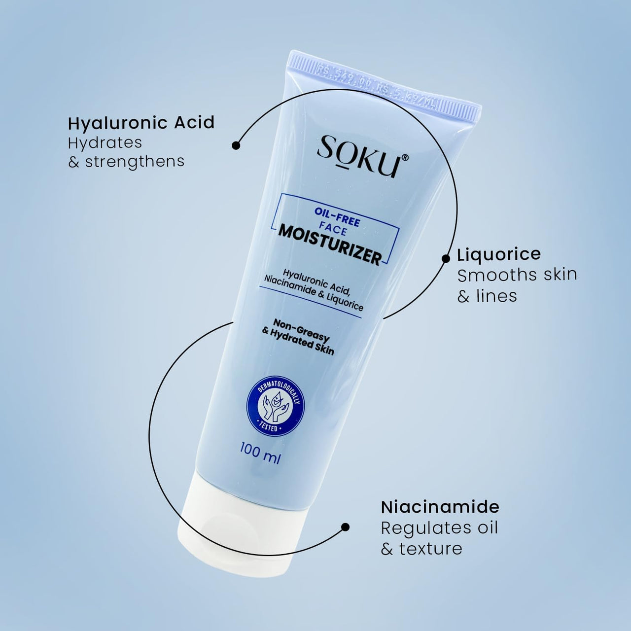 SOKU Daily Hydration & Sun Protection Combo | SPF 50 Sunscreen & Oil-Free Moisturizer | UVA/UVB & Blue Light Protection | With Hyaluronic Acid, Niacinamide & Guava Extract | For All Skin Types
