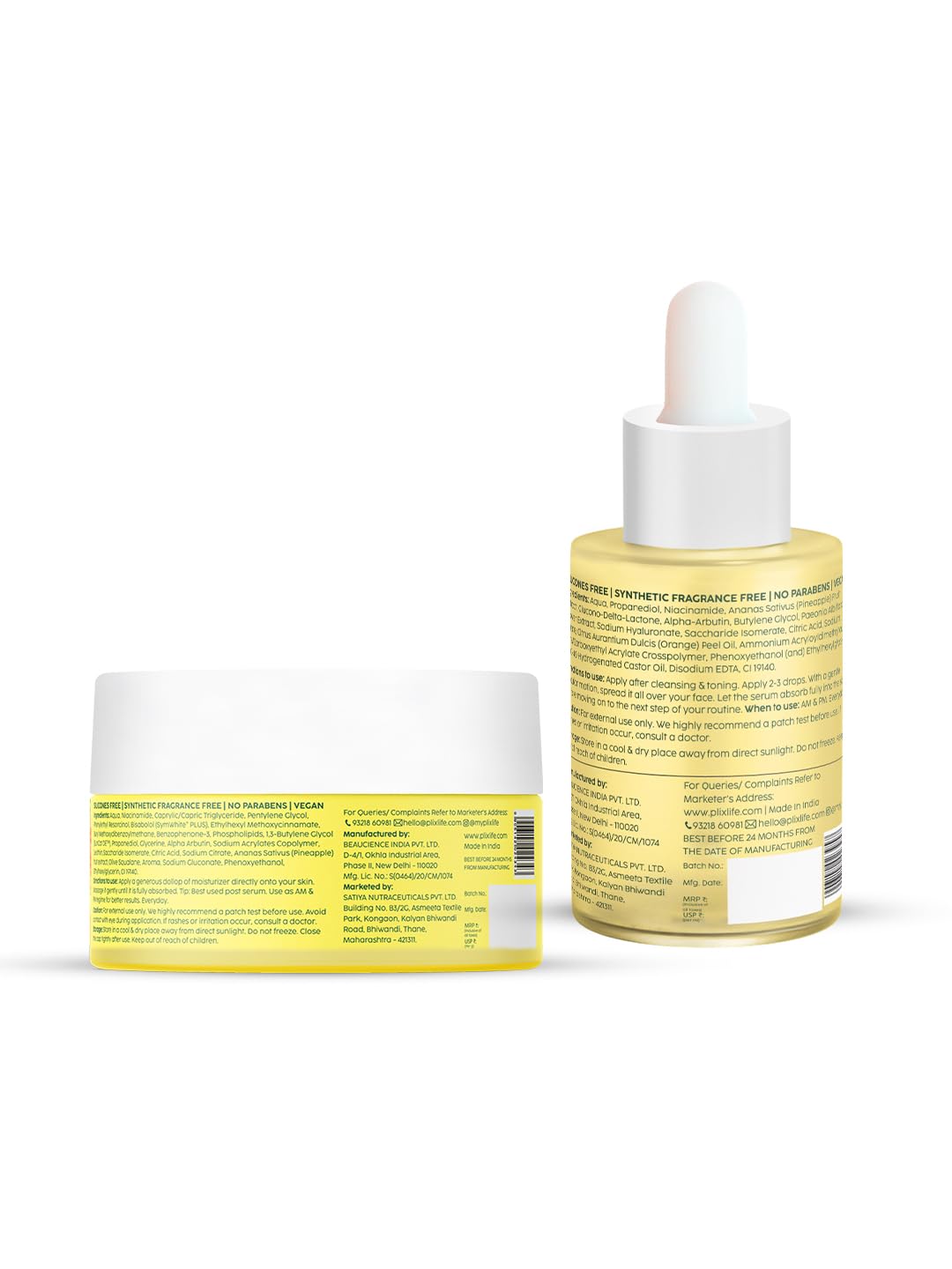 PLIX - THE PLANT FIX Pineapple Pigmentation Skincare Regime For Dark Spot Removal | Face Serum and Moisturizer Combo With 2% Alpha Arbutin For Women & Men, Pack of 2 (30ml + 50g)