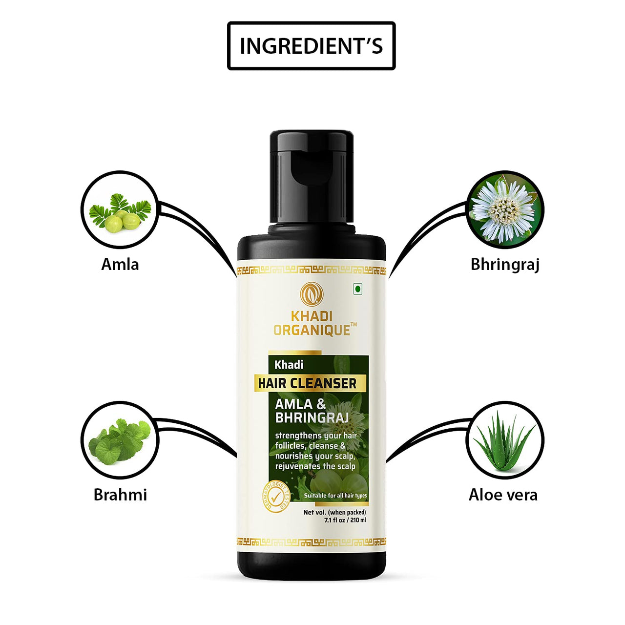 Khadi Organique Amla Bhringraj Honey And Lemon Juice Natural Cleanser (Shampoo) Combo Pack
