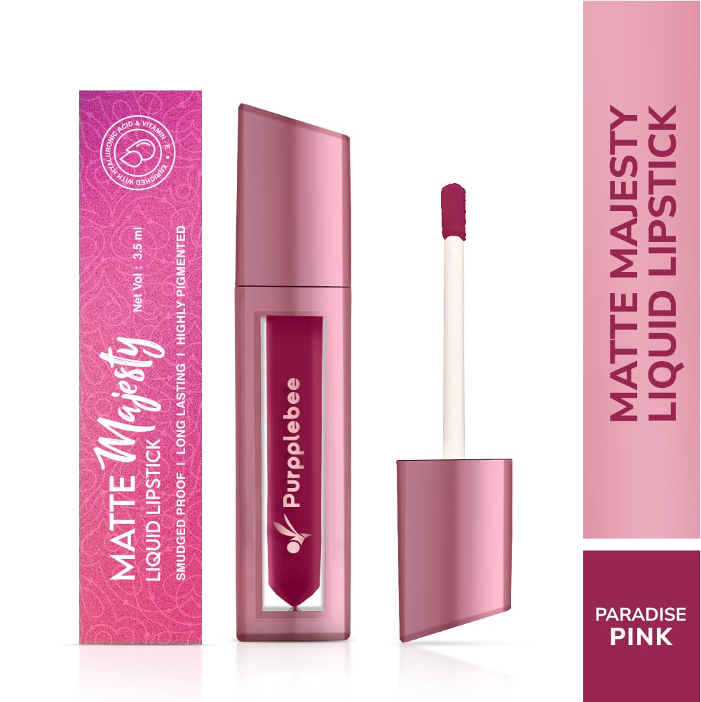 MATTE Majesty Liquid Lipstick Smudged Proof Long Lasting Highly Pigmented Water Proof Matte Liquid Lipstick (Paradise Pink)