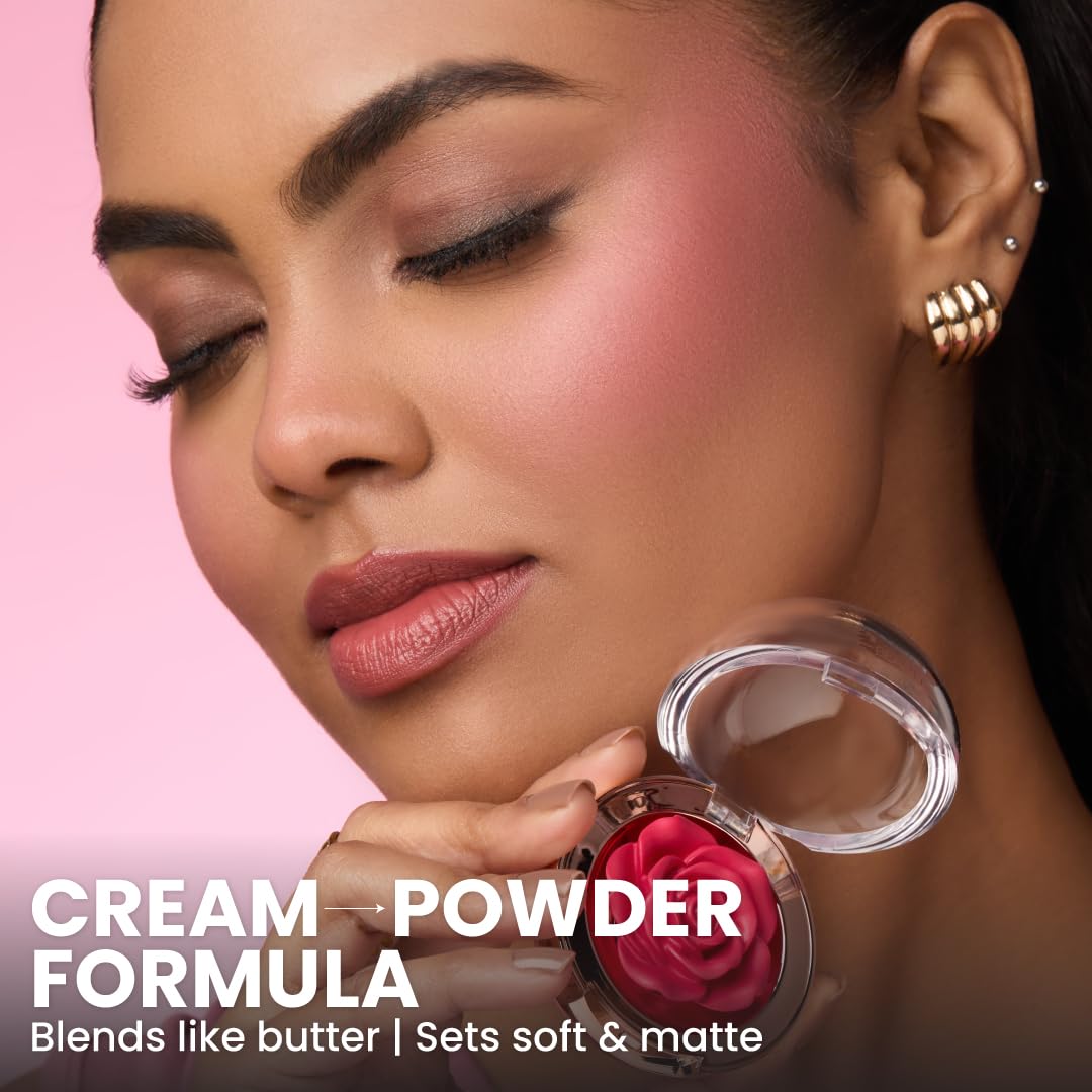 Typsy Beauty Enchanted Garden Rose Blush I 3D Cream Blush | Princess Charming I Infused with Vitamin E & Carnauba Wax I Cream to Matte Finish on Application | Dusty Rose I Korea Formulated | 4.8g
