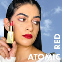 DAUGHTER EARTH Atomic Red Natural Lipstick | Vegan Plant Based Highly Pigmented Lightweight Lip Color | Long Lasting Creamy Velvet Phytonutrient Lip Stick With Vitamin E & Bakuchiol | Natural With UV Protection | 4g