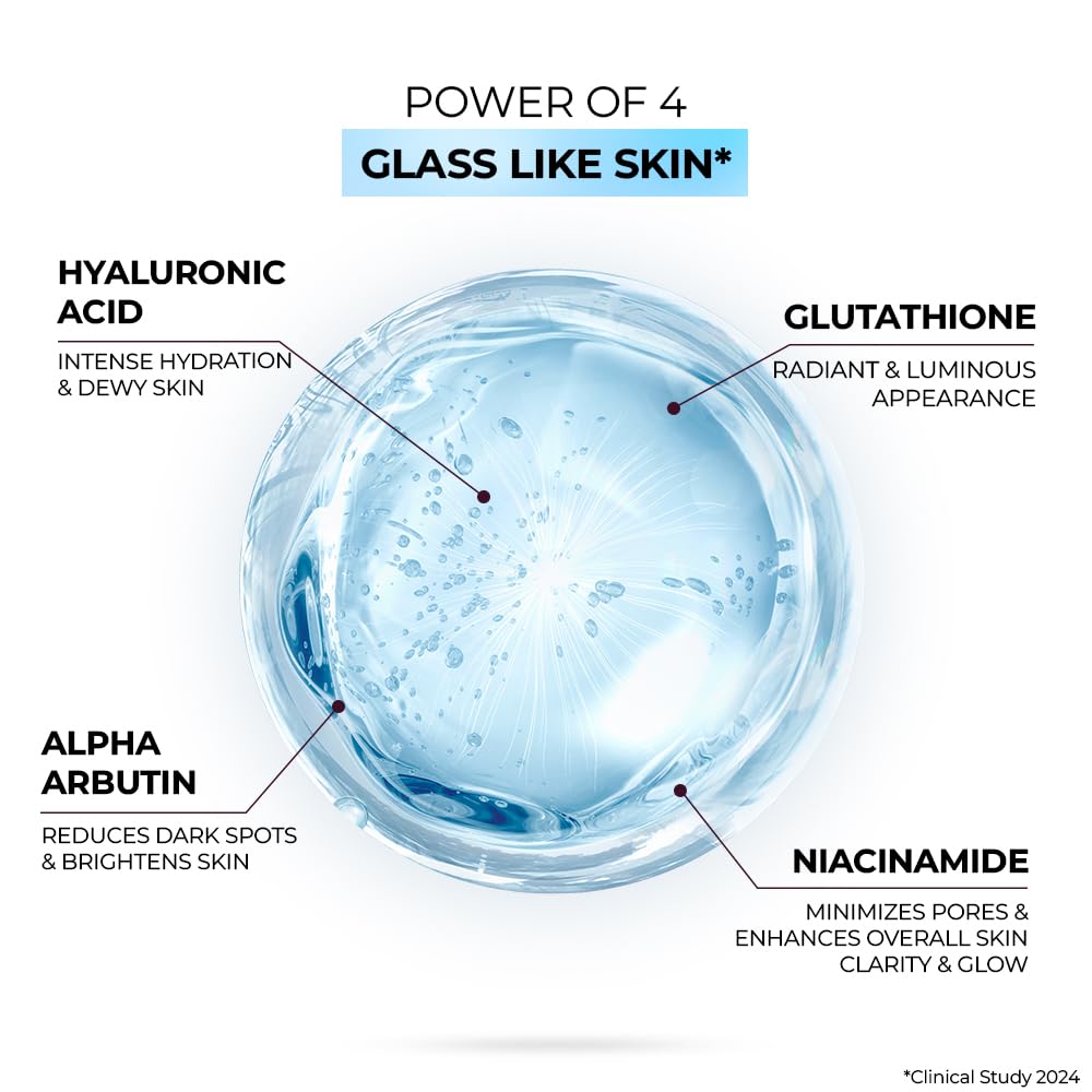 Streax Hydrate & Shine Face Serum, 30ml|10% Hyaluronic Acid|Serum for Glowing Skin |Instant Glow, Deep Hydration & Brightening in 3 Days|Glass Skin Finish|Clinically Tested| All Skin type