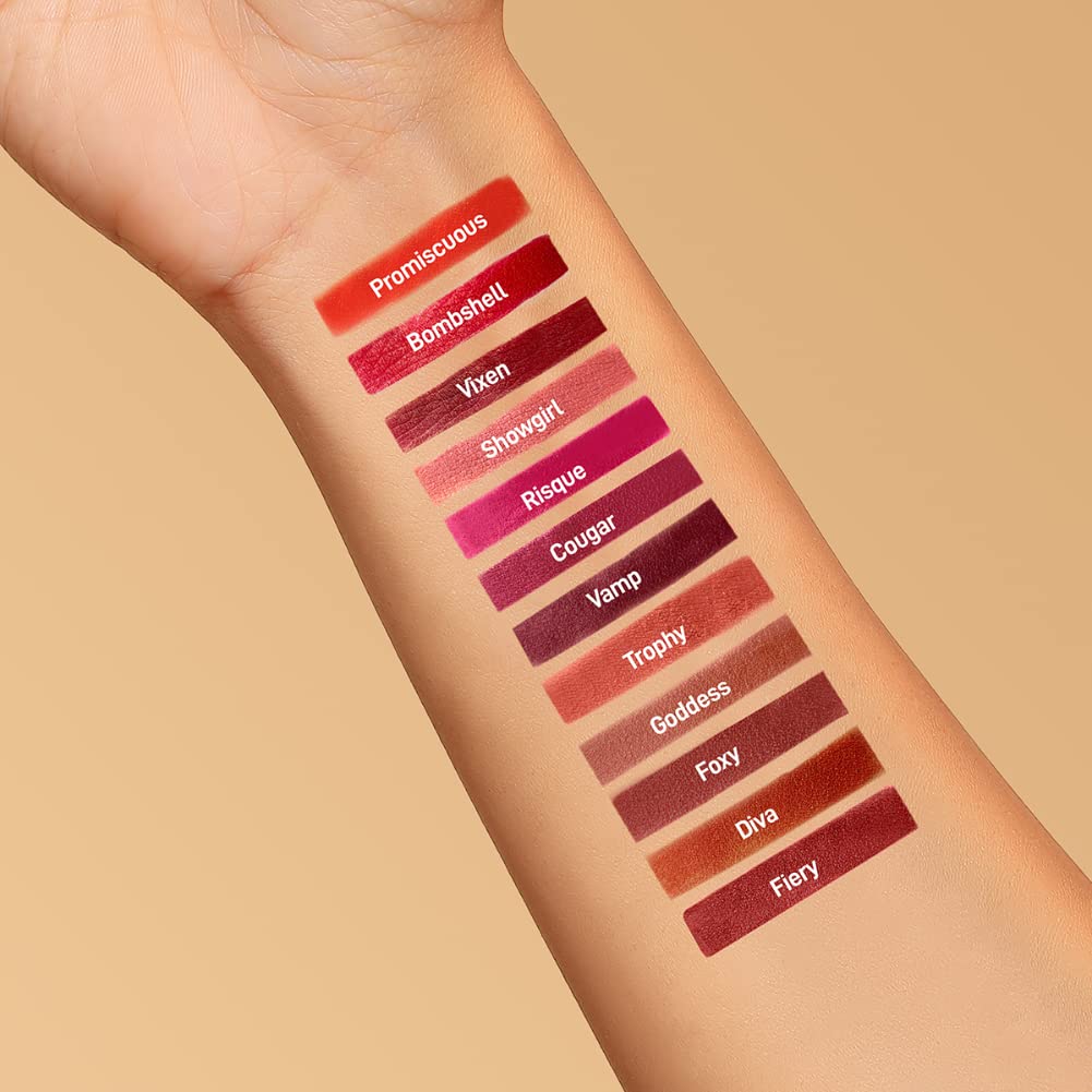MyGlamm Ultimatte Long Stay Matte Lipstick - Diva (Red) | Long Lasting Lipsticks for Women With 12hr Stay | Transfer Proof | Rich Colour | Moisturising, Lightweight Formula | 1.3g