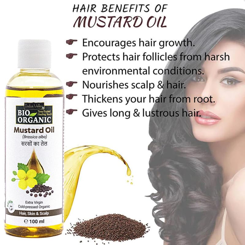 INDUS VALLEY 100% Natural Cold Pressed (Mustard Carrier Oil (100ml))