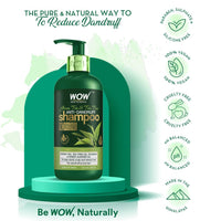 Wow Skin Science Green Tea & Tea Tree Anti-Dandruff Shampoo - No Sulphates, Parabens, Silicones, Color & Peg - 300 Ml