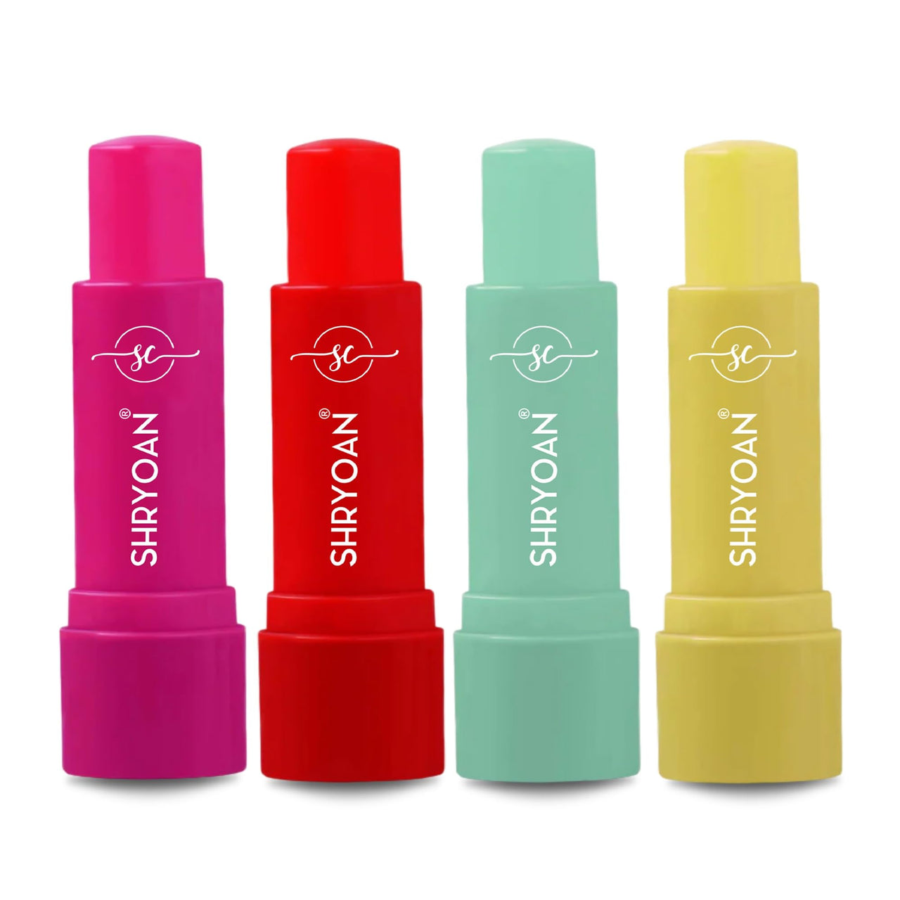 Shryoan Pout Therapy Fruity Lip Balm | Tinted Lip Balm for Nourishing & Hydrating Lips with Natural Fruit Extracts | For Smooth and Moisturized Lips | (Pack of 4) (3.2gX4Pcs)