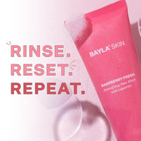 Raspberry Face Wash by Bayla Skin - Deep Cleanse & Hydrate with Hyaluronic Acid, Liquorice Extract, Suitable for All Skin Types, 100ml