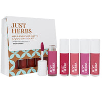 Just Herbs Ayurvedic Liquid Lipstick Kit Set of 5 with Hydrating & Lightweight Lip Colours (Brights & Pinks) & Just Herbs Ayurvedic Creamy Matte Lipstick Set38gm (Pack of 16)