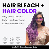 2.Oh! Italian- Violet Hair Color DIY Kit | Semi Permanent Hair Color + Hair Bleach for Hair Color | Hair Highlights for Women & Men | Hair Bleach with Plex & Argan oil| Lightening Kit