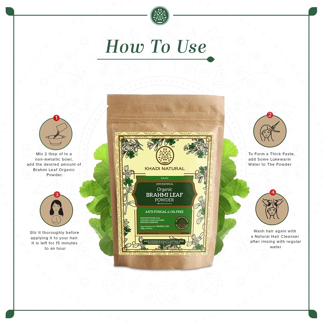 KHADI NATURAL Brahmi Leaf Organic Powder