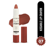 Hilary Rhoda Kissable Lip Crayon |12-Hour Stay | Highly Pigmented Matte Finish | Smudge-Proof & Transfer proof Lipstick | Retractable Lip Crayon | 3.5g - (Hazel | Shade 07)