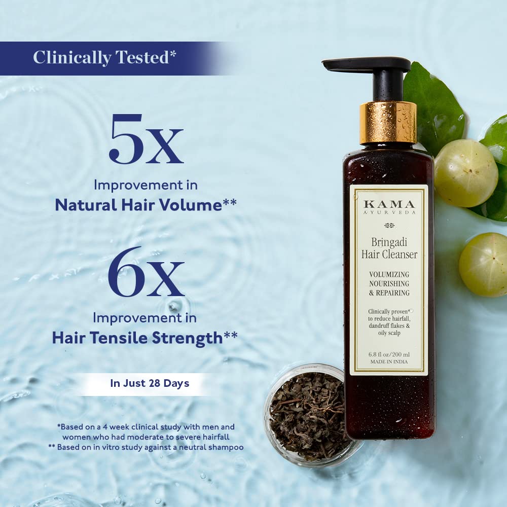 Kama Ayurveda Rose & Jasmine Hair Conditioner For Dry Hair (Jasmine) & Kama Ayurveda Bringadi Hair Cleanser Combo