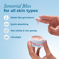 The Pink Foundry Waterlight Gel Moisturiser with 72 hours of hydration | Travel Size with 1% Hyaluronic Acid & 1% Saccharide Isomerate | Lightweight & Non-Sticky Moisturiser | 20 ml