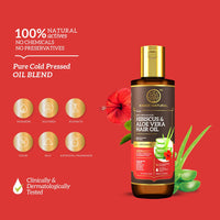 Khadi Natural Hibiscus & Aloe Vera Hair Oil | Oil for Frizzy Hair | Silicone & Mineral Oil Free | Suitable for All Hair Types | Powered Botanics