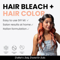 2.Oh! Italian-Peach Hair Color DIY Kit | Semi Permanent Color + Bleach for Highlights | With Plex & Argan Oil | Lightening Kit for Women & Men