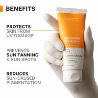 DERMATOUCH Multivitamin Spf 50 Pa+++ Sunscreen Gel For All Skin Types | Uva-Uvb Protection |Zero White Cast | Unisex | 50G