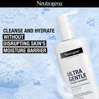 Neutrogena Ultra Gentle Creamy Cleanser | 14X Gentler Cleanser | All Skin Types Including Sensitive Skin | Face Wash for Sensitive Skin for Men & Women | With Barriercare Technology & 10% Glycerin | Paraben-Free
