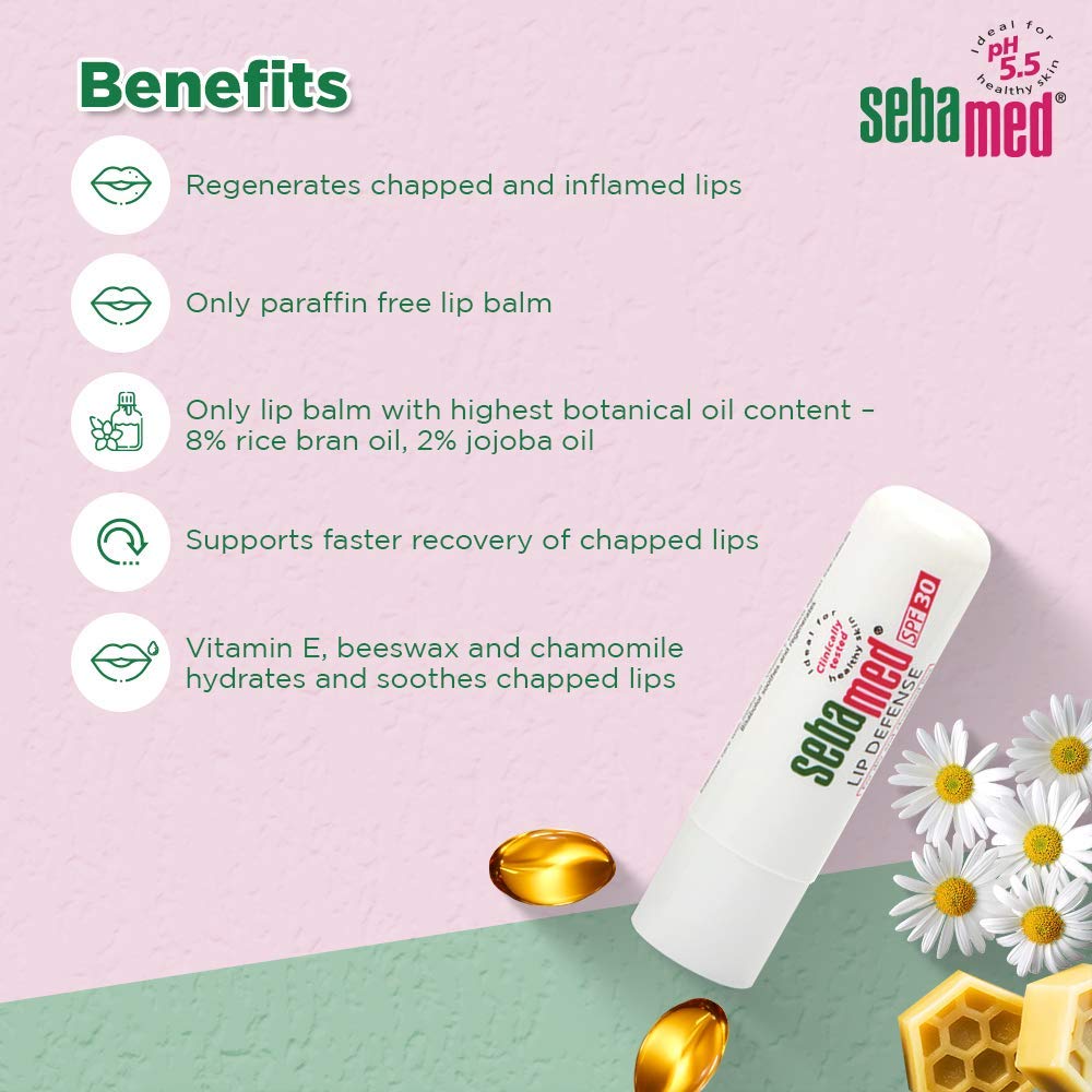 Sebamed Clear Face Care Gel, 50ml & SebaMed SPF 30 Lip Defense Stick, 4.8g