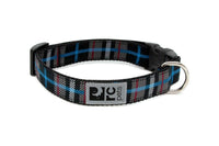 RC Pets 5/8 Inch Adjustable Clip Dog Collar, X-Small, Black Twill Plaid X-Small - 0.6